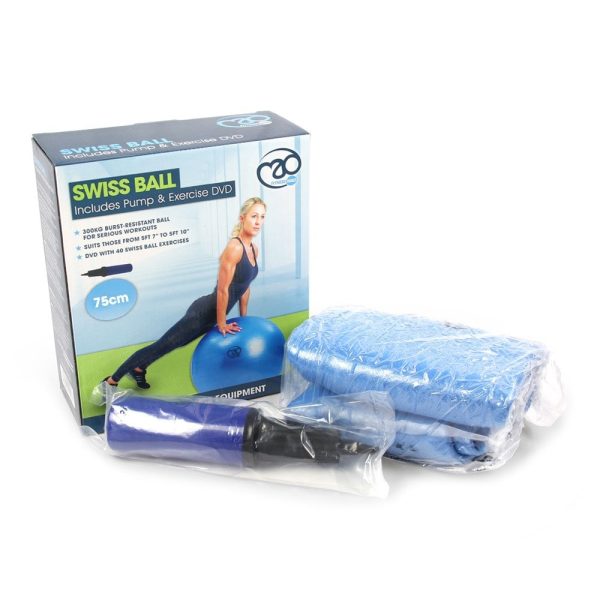 Swiss Ball 75cm – Includes Pump & Online Guide
