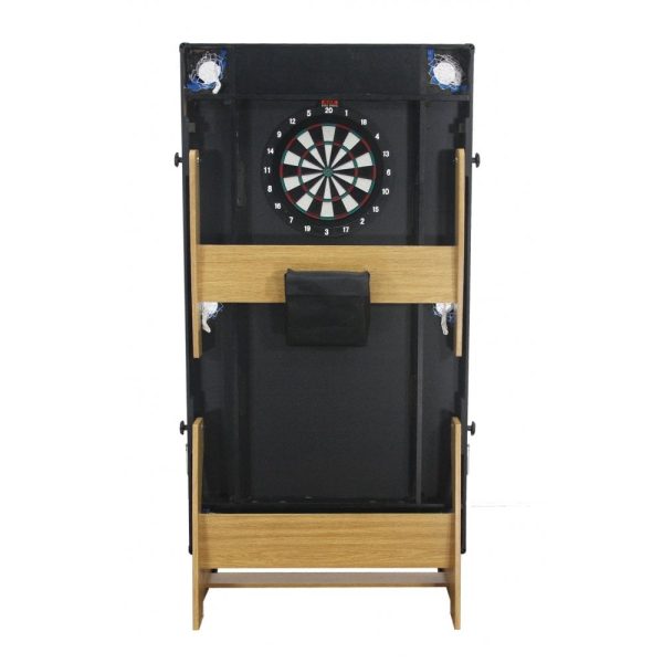 6ft Vertical Folding 3 in 1 Pool Table with Table Tennis Top Blue Cloth/ Beech Finish