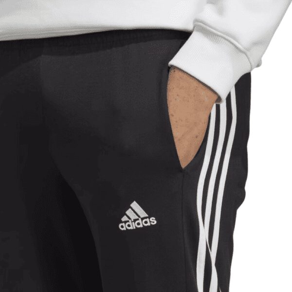 Mens Single Jersey 3 Stripe Joggers Black