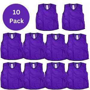 10 Pack Mesh Training Bibs Purple