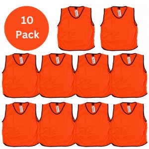 10 Pack Mesh Training Bib Orange