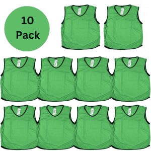 10 Pack Mesh Training Bib Green