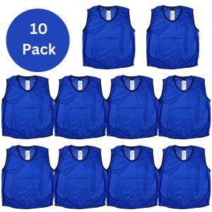 10 Pack Mesh Training Bib Blue