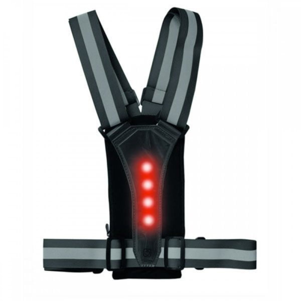 Reflective LED Run Vest & Phone Carrier Black