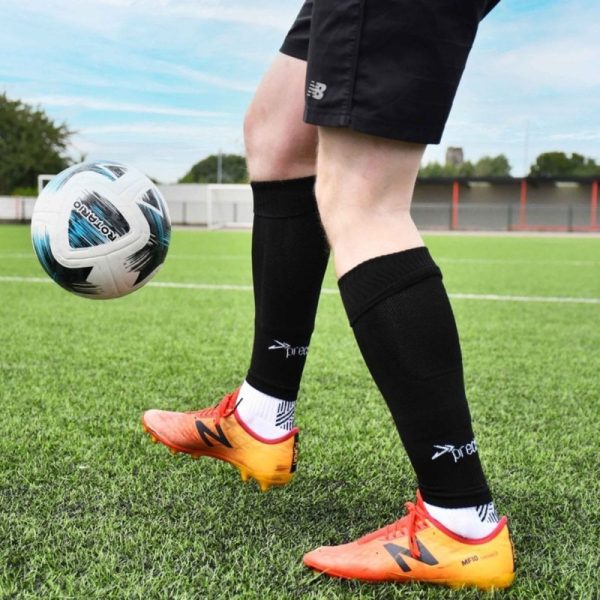 Plain Pro Footless Sleeve Socks Black Youth