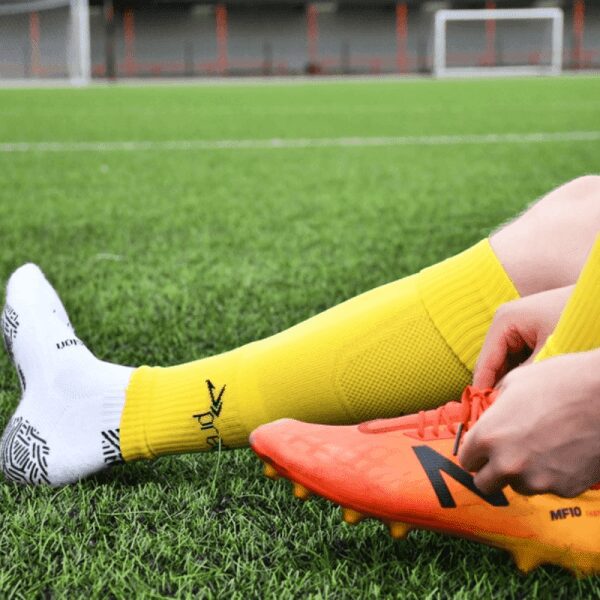 Plain Pro Footless Sleeve Socks Yellow Youth