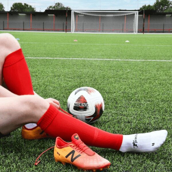 Plain Pro Footless Sleeve Socks Red Senior