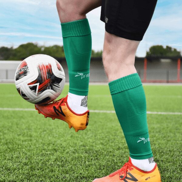 Plain Pro Footless Sleeve Socks Green Youth