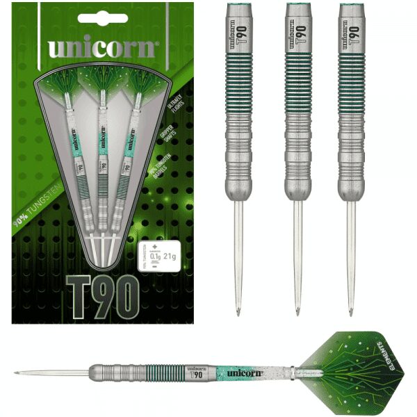 T90 Core XL Green 90% Tungsten Steel Tip Darts