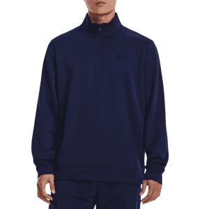 Mens Armour Fleece Quarter Zip Navy