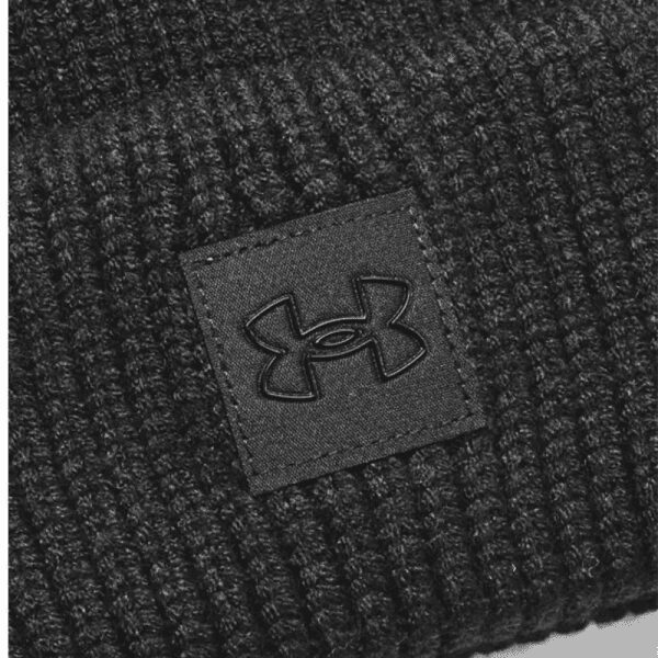 Womens UA Halftime Ribbed Pom Beanie Black