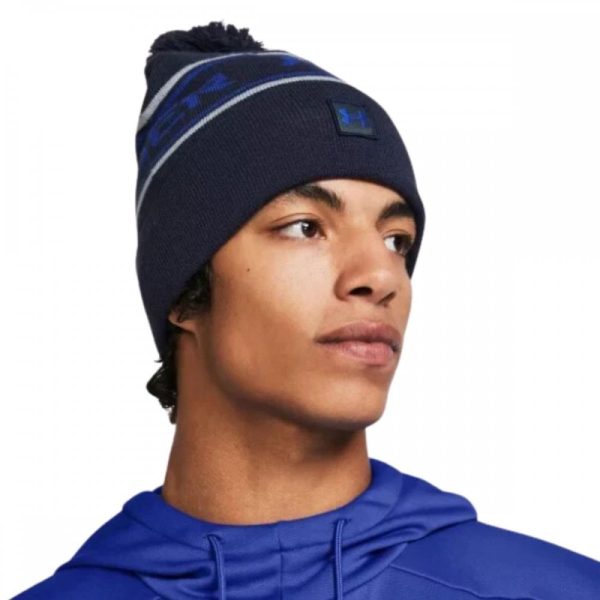 Mens UA Halftime Pom Beanie Navy