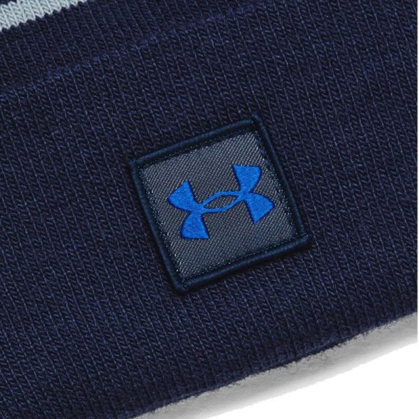 Mens UA Halftime Pom Beanie Navy