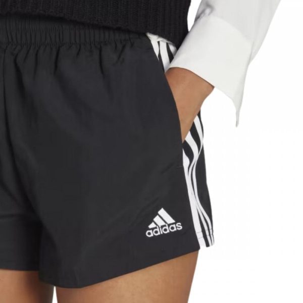 Womens 3 Stripe Woven Shorts Black