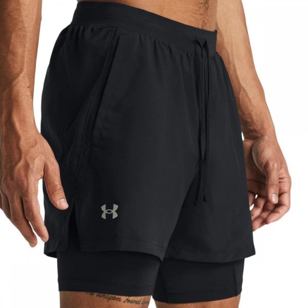 Mens Armour Launch 2-in-1 Shorts Black