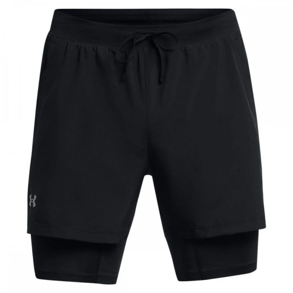 Mens Armour Launch 2-in-1 Shorts Black