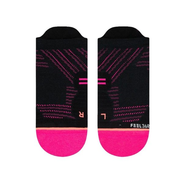 Womens Fluro Tab Socks Black