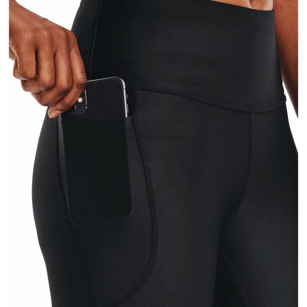 Womens HeatGear No-Slip Waistband Capri Leggings Black