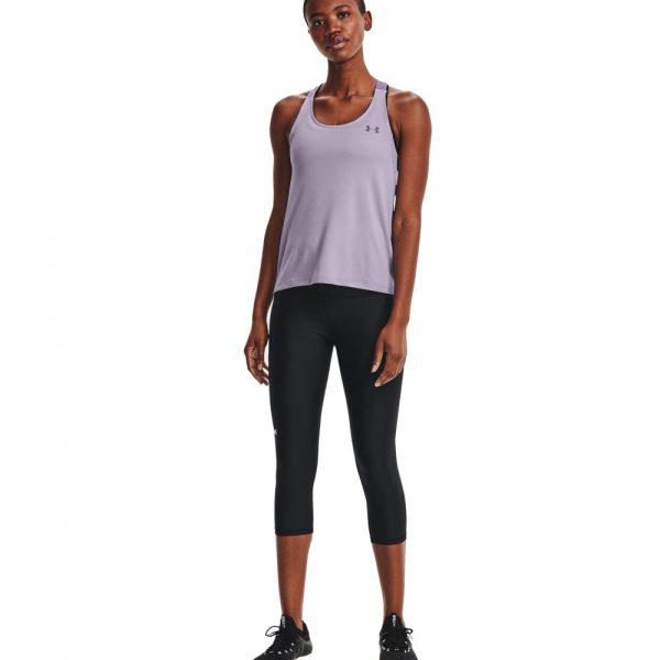 Womens HeatGear No-Slip Waistband Capri Leggings Black