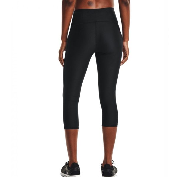 Womens HeatGear No-Slip Waistband Capri Leggings Black