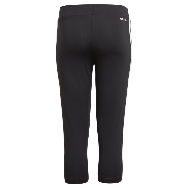 Girls Designed 2 Move 3 Stripe 3/4 Length Leggings Black