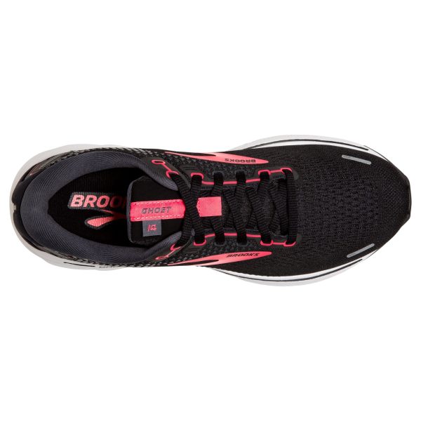Womens Ghost 14 Black Running Shoe (Wide Fit D)