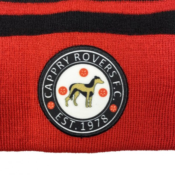 Cappry Rovers Logo Bobble Hat Black/Red