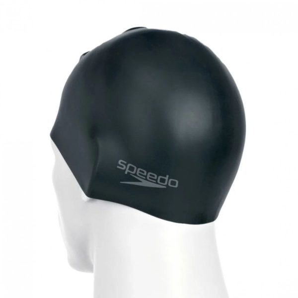 Adult Moulded Silicone Swimming Hat Black