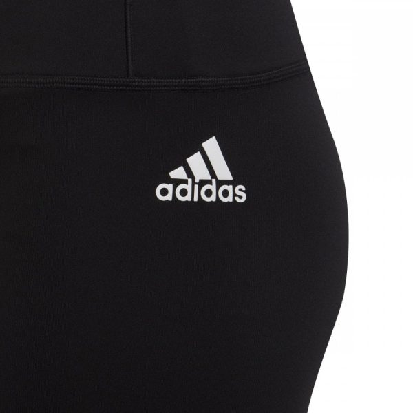 Girls Optime AEROREADY Training 3-Stripes Tights Black