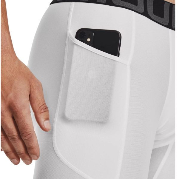 Mens HeatGear Armour Compression Shorts White
