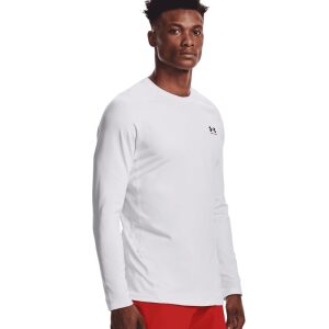 Mens ColdGear Fitted Crew Base Layer White