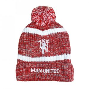Man United FC Bobble Hat Red/White