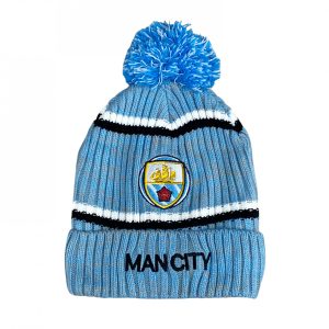 Manchester City Bobble Hat Blue/White
