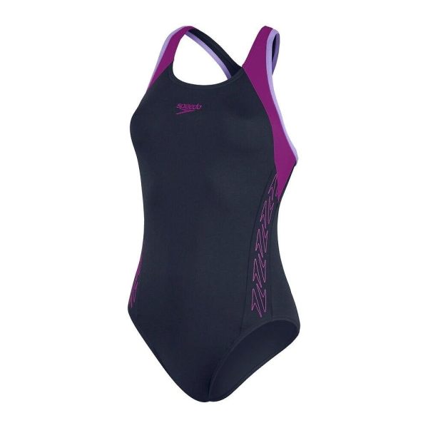 Womens HyperBoom Flyback Swimsuit Navy/Purple