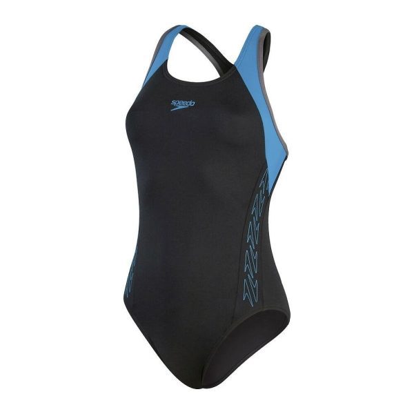 Womens HyperBoom Flyback Swimsuit Black/Blue
