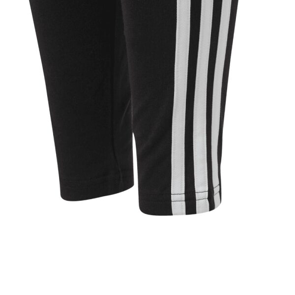 Girls Essentials 3 Stripe Cotton Tights Black