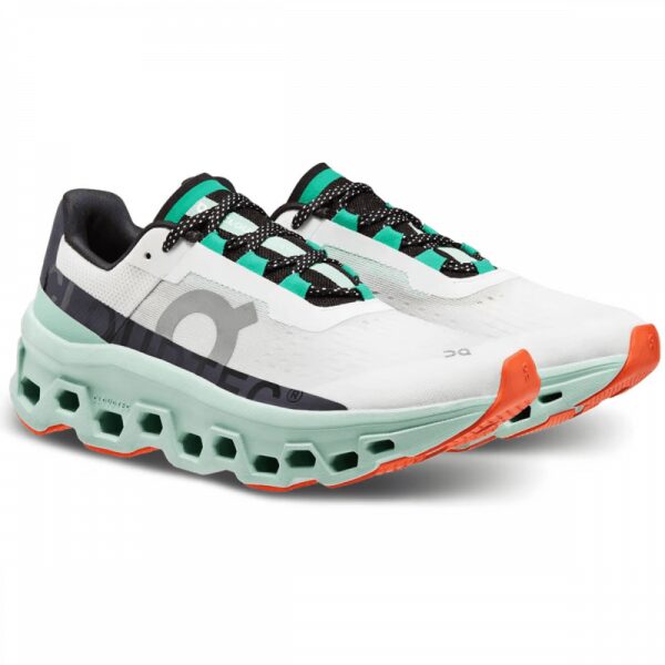 Womens Cloudmonster Running Shoe White/Green