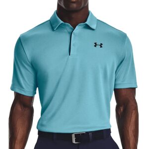 Mens Tech Polo Long Fit Shirt Blue