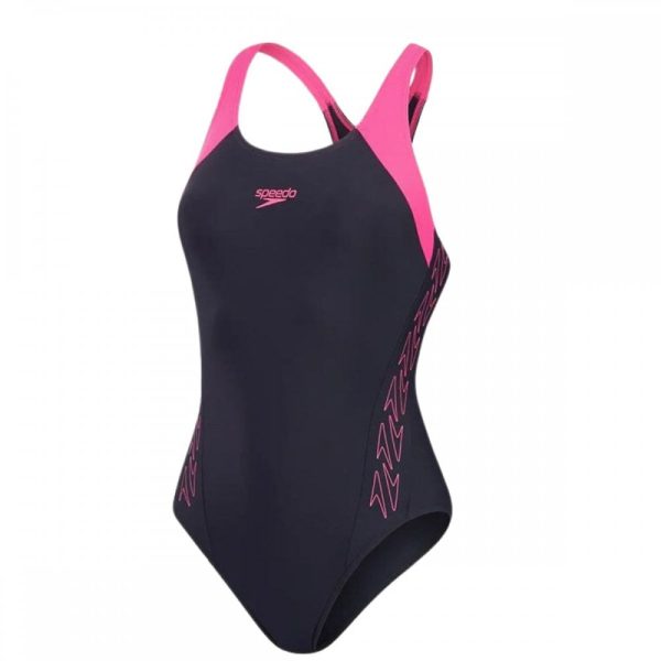 Womens Hyperboom Splice Racerback Swimsuit Navy