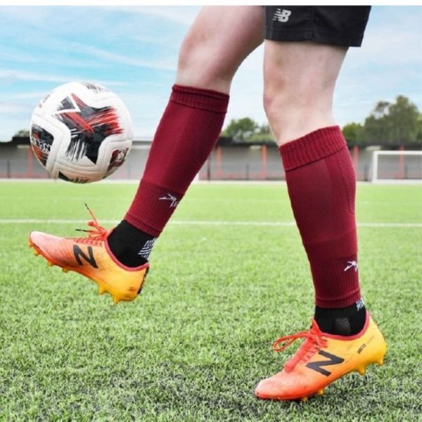 Plain Pro Footless Sleeve Socks Maroon Senior
