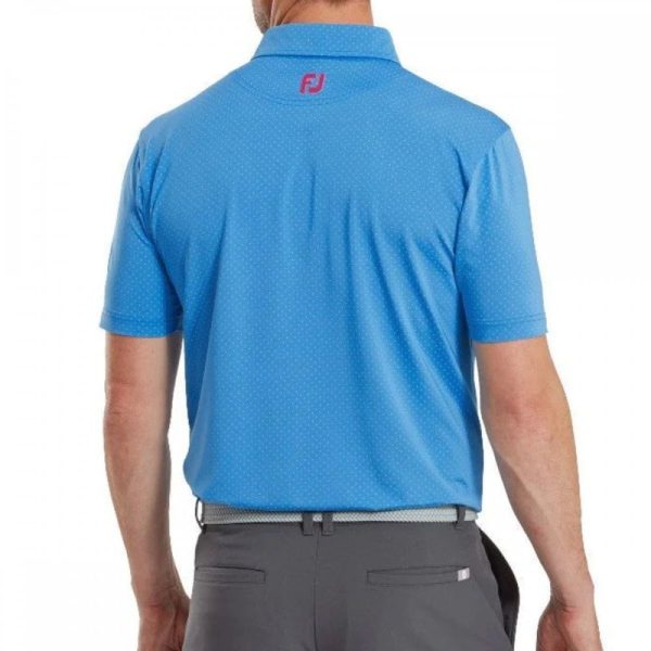 Mens Stretch Dot Lisle Golf Shirt Blue