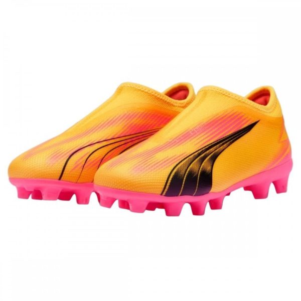 Kids Ultra Match Laceless FG Football Boots Orange