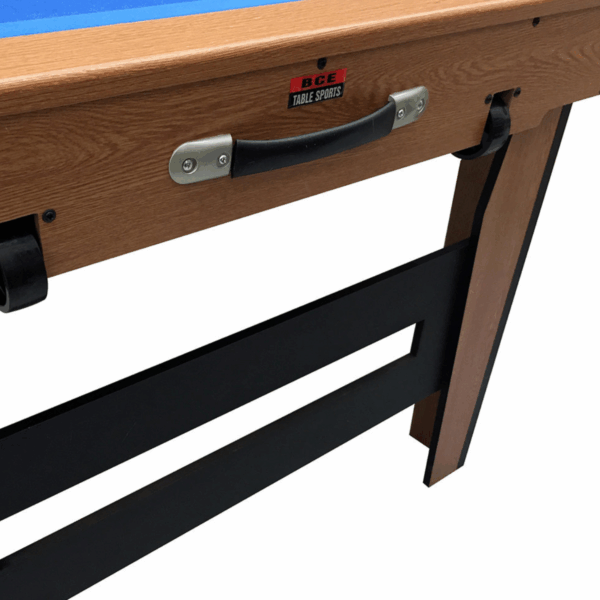 5ft Folding 2 in 1 Pool Table with Table Tennis Top with Blue Cloth/Oak Finish