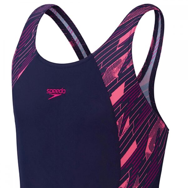Girls HyperBoom Splice Muscleback Swimsuit Navy