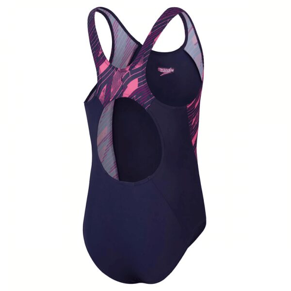 Girls HyperBoom Splice Muscleback Swimsuit Navy