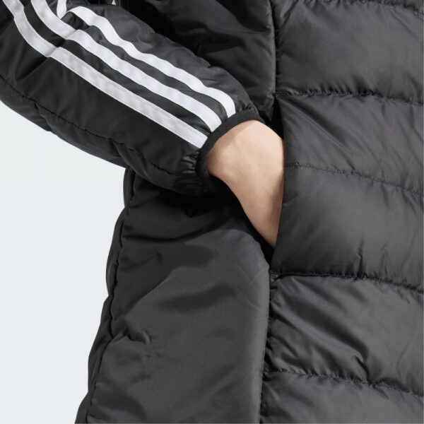 Womens Essentials 3-Stripes Light Down Hooded Parka