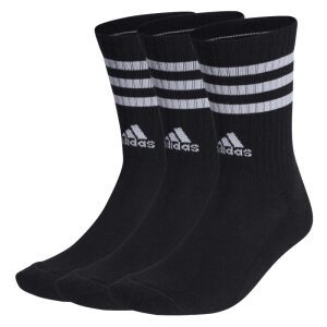 3-Stripes Cushioned Crew Socks 3 Pairs Black
