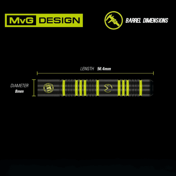 Michael Van Gerwen MVG Ambition Black Brass Steel Tip Darts
