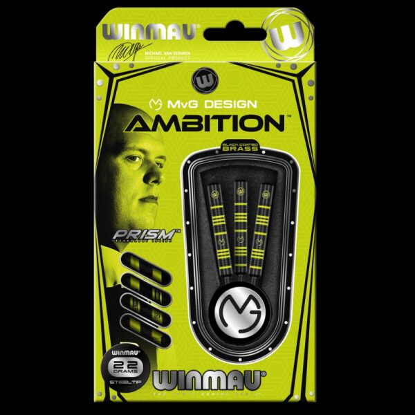 Michael Van Gerwen MVG Ambition Black Brass Steel Tip Darts