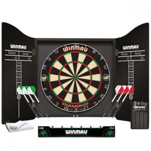 Professional Dart Set includes Diamond Plus Dartboard, Cabinet, 2 Sets of Darts
